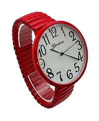 Red Big Face Fun Colors Women Watch