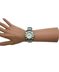 Olivia Pratt Gray Stripped Silicone Band Women Watch