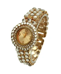 Olivia Pratt Gold Shiny Rhinestones Metallic Women Watch