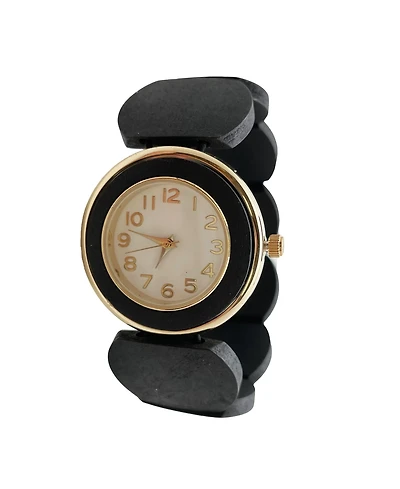 Olivia Pratt Black Stretch Wooden Watch