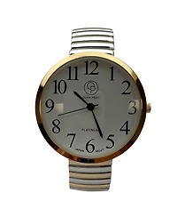 Olivia Pratt Two Tone Stretch Band Big Face Shiny Colors Women Watch