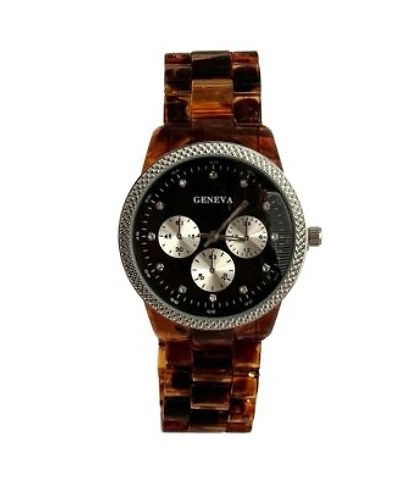 Olivia Pratt Brown Tortoise Acrylic Band Women Watch