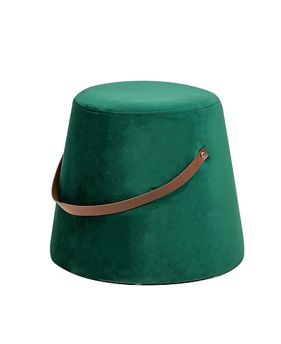 Nordlys - Green Velvet with Rope Pouf Vintage Style Upholstery Living Room