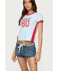 Edikted Womens Eighty Polka Dot Contrast T Shirt