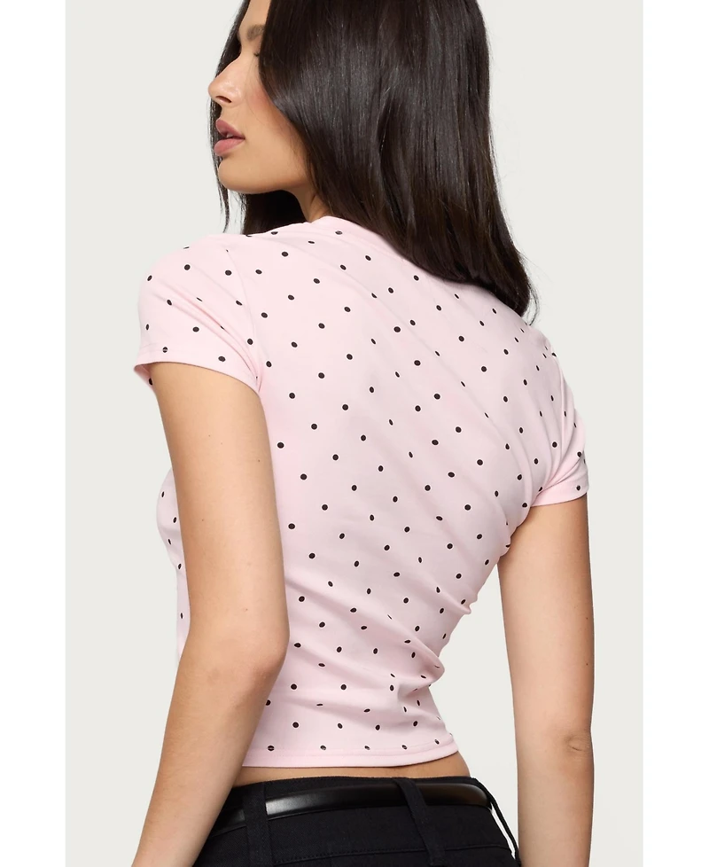 Edikted Women's Lorenzo Polka Dot T Shirt