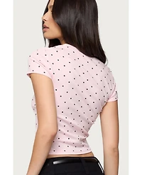 Edikted Women's Lorenzo Polka Dot T Shirt
