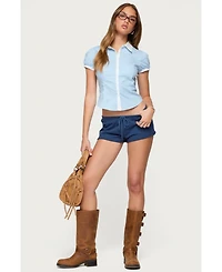 Edikted Women's Saide Contrast Tailored Button Up Shirt