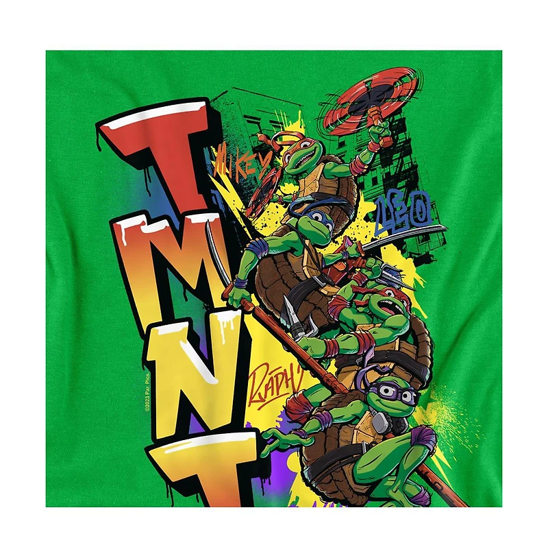 Logovision Men's Tmnt Mutant Mayhem Nyc Graffiti T-Shirt