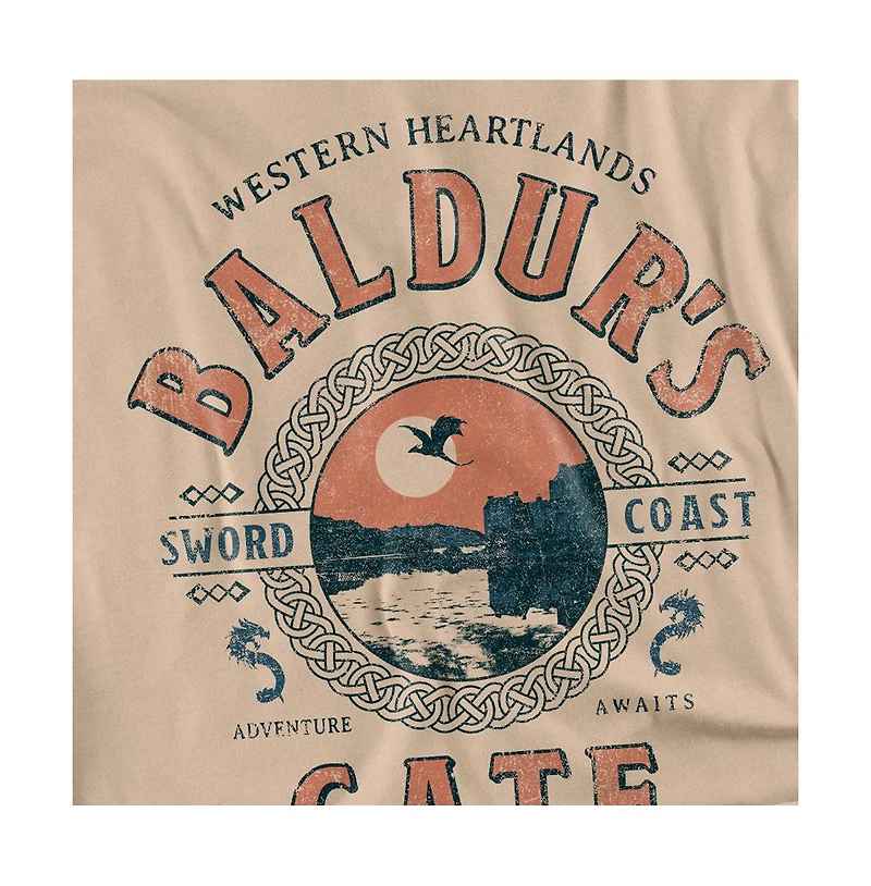 Logovision Men's Dungeons Dragons Adventure Awaits At Baldur's Gate T-Shirt
