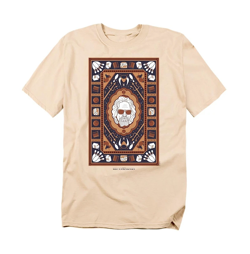 Logovision Men's The Lebowski Homage Rug Blue T-Shirt