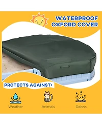 Outsunny Kids Outdoor box with Seat Board, Cover, Light