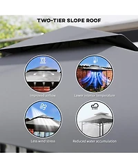 Outsunny 5' x 8' Grill Gazebo Canopy Replacement Cover Only,