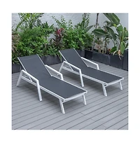 LeisureMod Lounge Chair With Armrests in Aluminum Frame