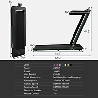 2.25HP 2-in-1 Folding Treadmill with App Control, Speaker, and Remote