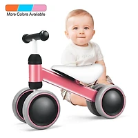 Baby Balance Bike for 2-Year-Old Boys and Girls No Pedal with 4 Wheels - Pink
