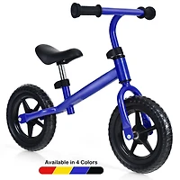 Kids No Pedal Balance Bike with Adjustable Handlebar and Seat - Blue