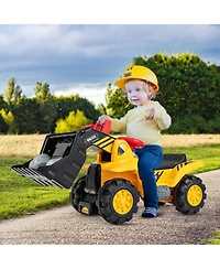 Kids Ride-On Bulldozer Toy Play Truck with Adjustable Bucket for Ages 3+ Years