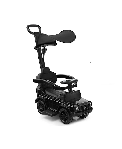 3-in-1 Ride-On Push Car Mercedes Benz G350 Stroller Sliding Car with Canopy - Black