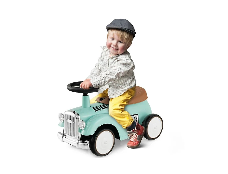 Kids Sit-to-Stand Vehicle with Working Steering Wheel and Under-Seat Storage - Green