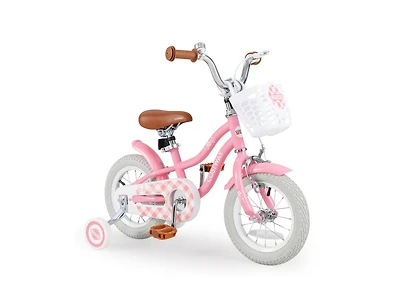 18 Inch Kids Bike with Training Wheels and Basket for Ages 4-8