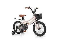 16 Inch Kids Bike with Basket and Adjustable Handlebar for Ages 4-7