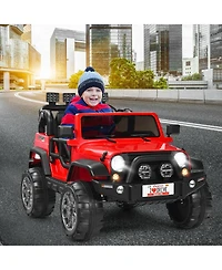 12V 2-Seater Ride-On Car Truck with Remote Control and Storage Room - Red