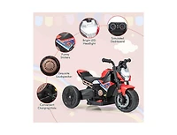 Kids Ride-On Motorcycle 6V Battery-Powered Motorbike with Detachable Training Wheels - Red