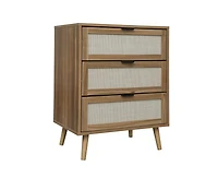 Casainc Rattan Storage Cabinet with 3 drawer
