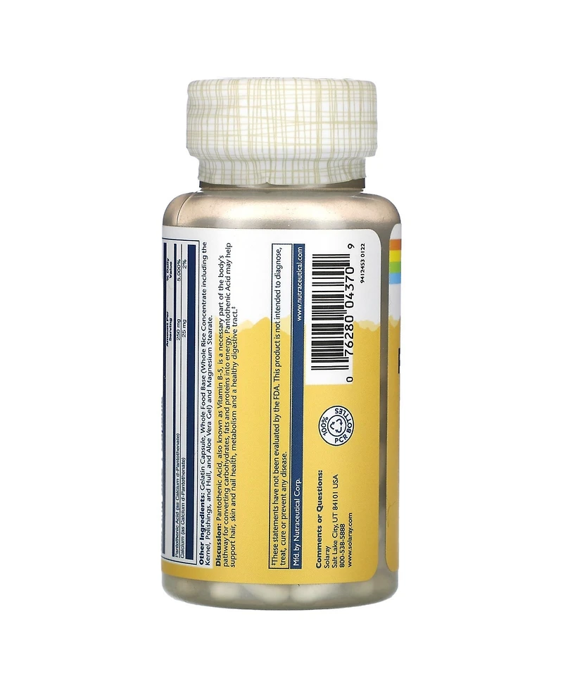 Solaray Panthothenic Acid 250 mg