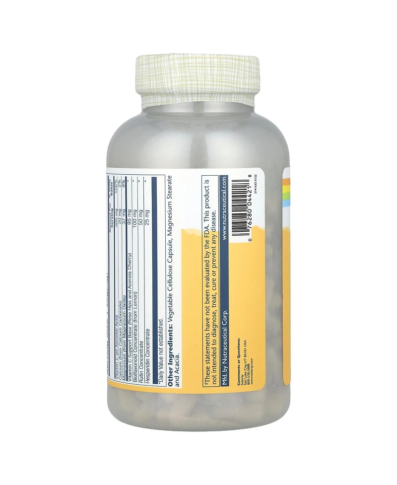 Solaray Buffered Vitamin C with Bioflavonoid Concentrate 500 mg