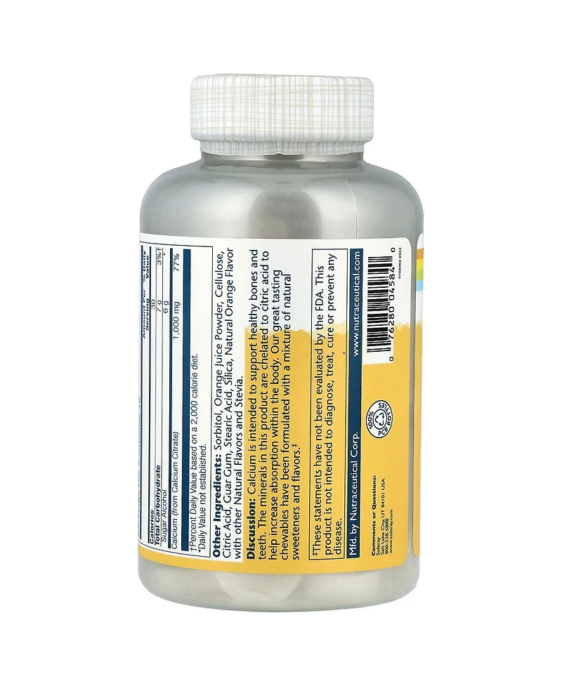 Solaray Calcium Citrate Chewables Natural Orange - 60 Chewables