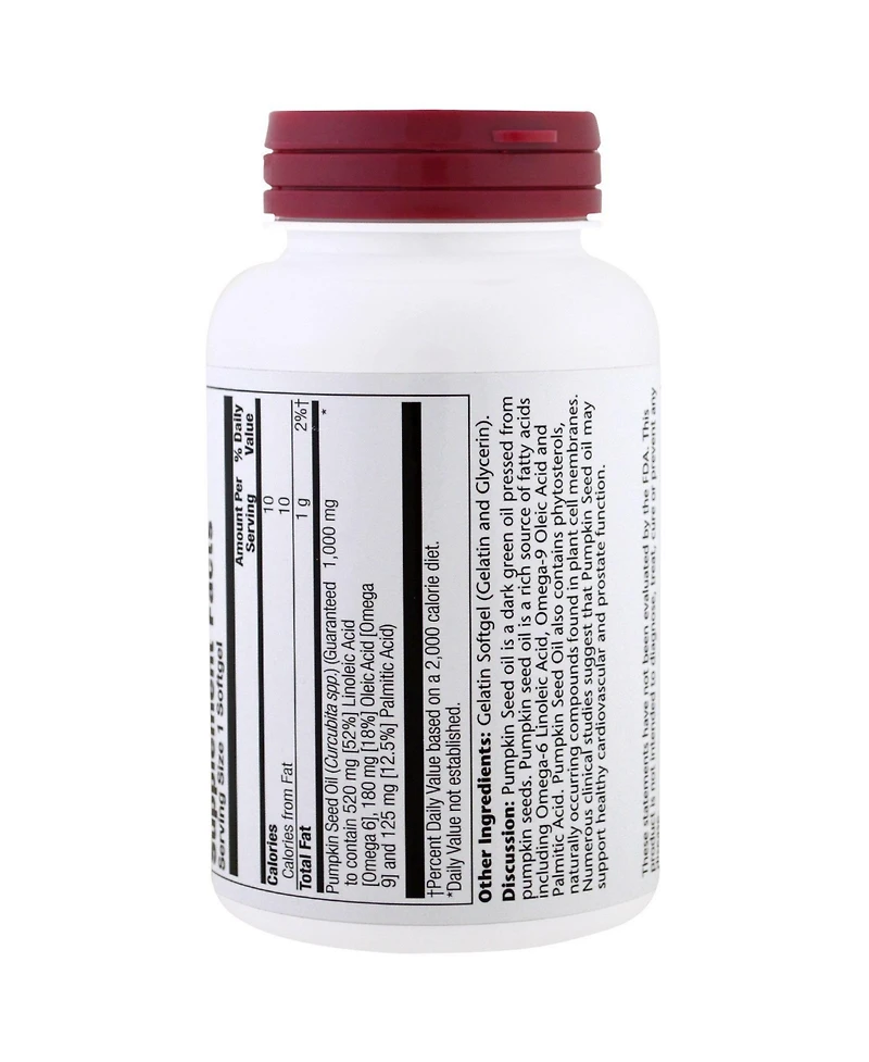 Solaray Pumpkin Seed Oil 1 000 mg - 90 Softgels