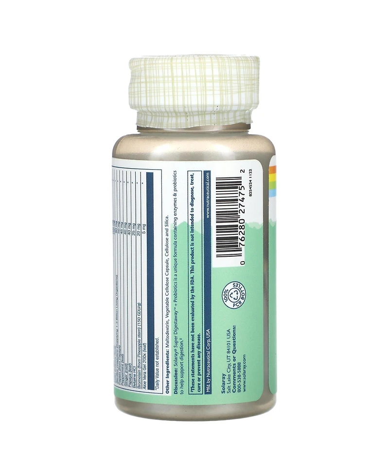 Solaray Super Digestaway + Probiotics - 60 VegCaps