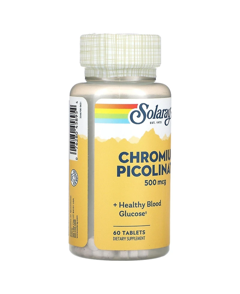 Solaray Chromium Picolinate Tablets, 500 mcg | 60 Count