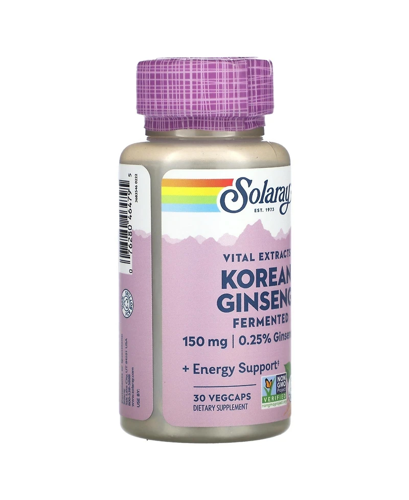 Solaray Vital Extracts Fermented Korean Ginseng 150 mg - 30 VegCaps