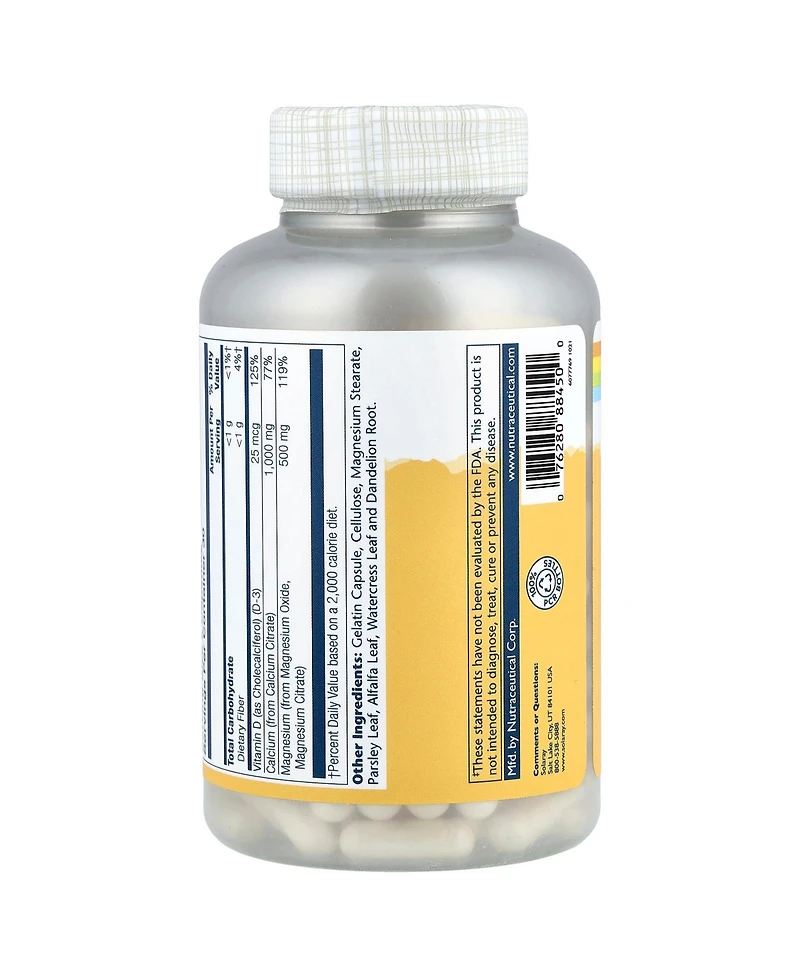 Solaray Cal-Mag Citrate with Vitamin D 2:1 Ratio - 180 Capsules