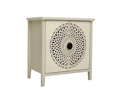 Casainc Hollow-Carved 2 Door Accent Cabinet Sideboard Buffet Storage Cabinet with Adjustable Shelf