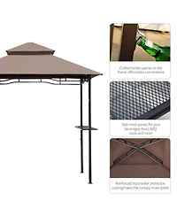 Outsunny 8' x 5' Grill Gazebo with Double Roof Bbq Gazebo,