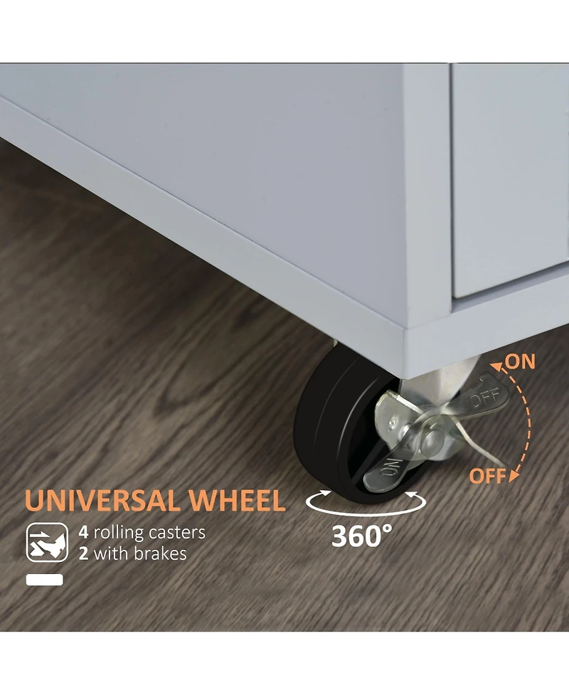 Halifax North America Gray Mobile Kitchen: Rolling Cart Island with Drawer and Towel Rack