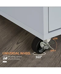 Halifax North America Gray Mobile Kitchen: Rolling Cart Island with Drawer and Towel Rack