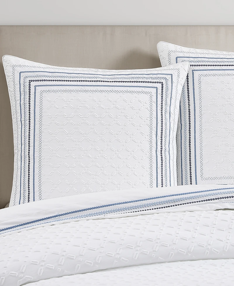 J Queen New York Bayside Embroidered Sham, European