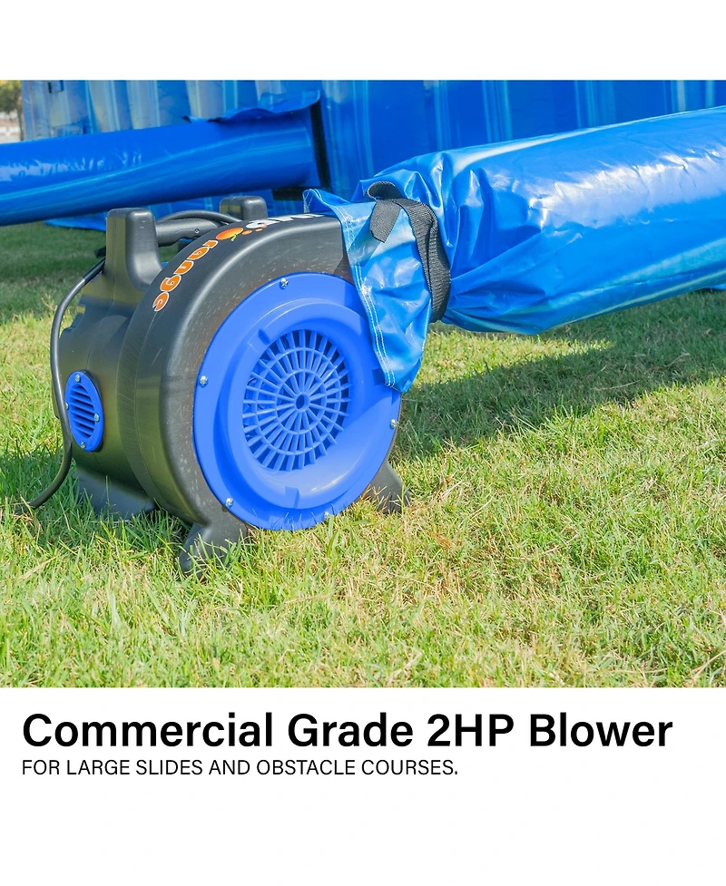 JumpOrange 2 Hp Blue Inflatable Blower - 14G, Stackable Design, 25ft Cord for Quick Setup