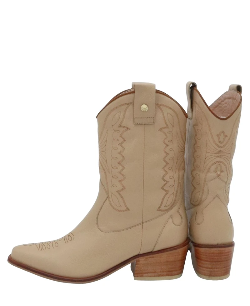 Stivali New York Women's Suede Leather Western Cowboy Booties