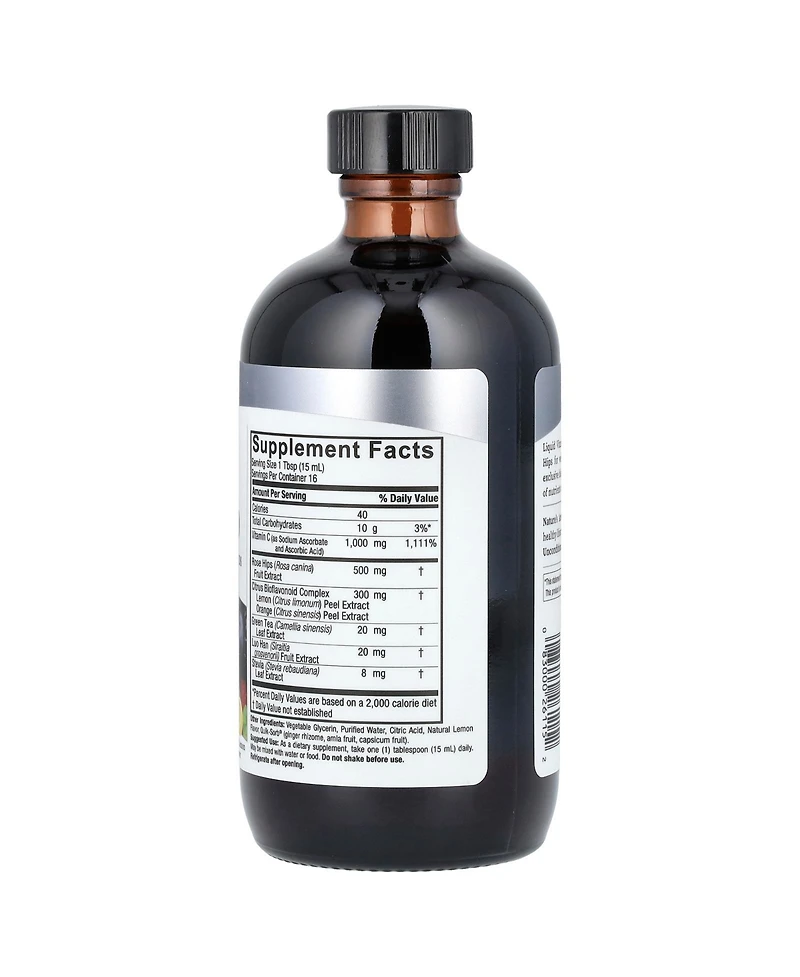 Nature's Answer Liquid Vitamin C-1000 with Rose Hips & Citrus Bioflavonoids Natural Lemon -