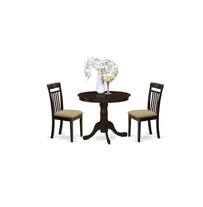 East West Furniture 3 Pc small Kitchen Table set-breakfast nook plus 2 dinette Chairs