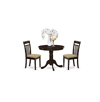East West Furniture 3 Pc small Kitchen Table set-breakfast nook plus 2 dinette Chairs