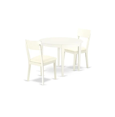 East West Furniture Dining Room Set Linen White