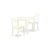 East West Furniture Dining Room Set Linen White