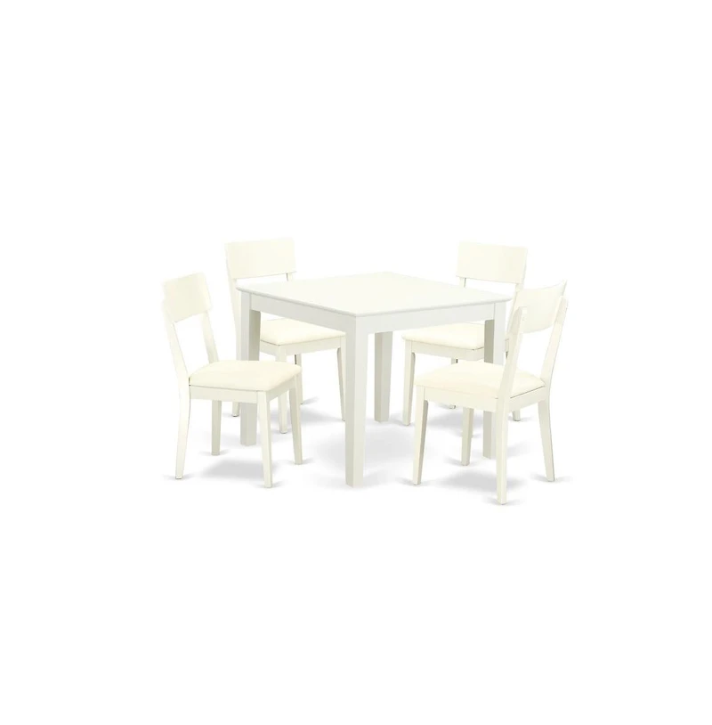 East West Furniture Dining Room Set Linen White