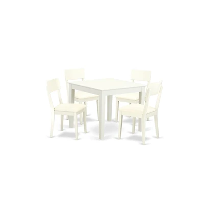 East West Furniture Dining Room Set Linen White